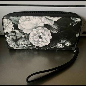 Madi Claire floral leather wristlet wallet